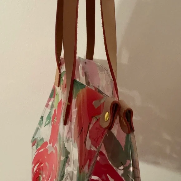 Dooney & Bourke Red Floral Transparent Tote - Picture 7 of 9